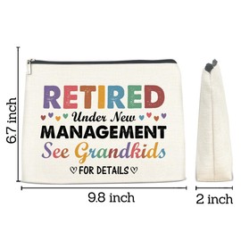 FYDHQSS Retirement Gifts Makeup Bag for Women, Retirement Decorations Travel Gift Retired Party Supplies Gifts for Friends Coworker Teacher Cosmetic Bag with Zipper Travel Toiletry Pouch for Purse
