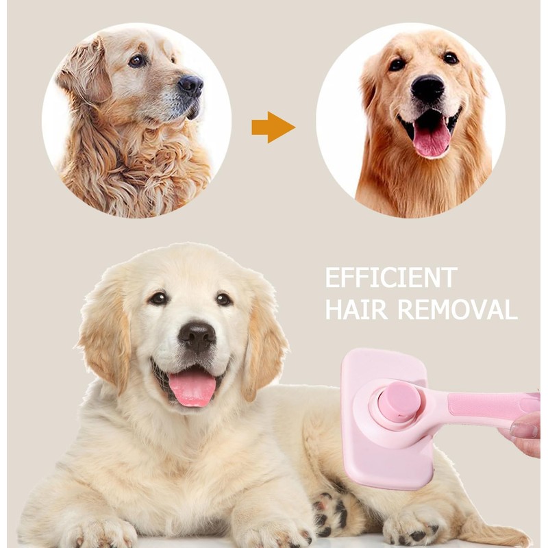 Pet Hair Removal Brush for Homes with Shedding Animals (Pink)