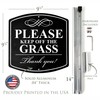 Elegant Aluminum "Please Keep Off the Grass" Sign With Reflective