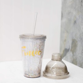 Creative Brands Slant Collections - Acrylic Shaker & Tumbler Set, 16-Ounce, Fiancée