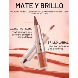 Lápiz de Labios y Pintalabios Líquido 2 en 1 con Doble Punta (06#)