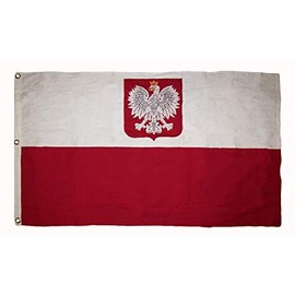 100% Cotton 3x5 Embroidered Sewn Poland Eagle Polish Polska Flag 3'x5'