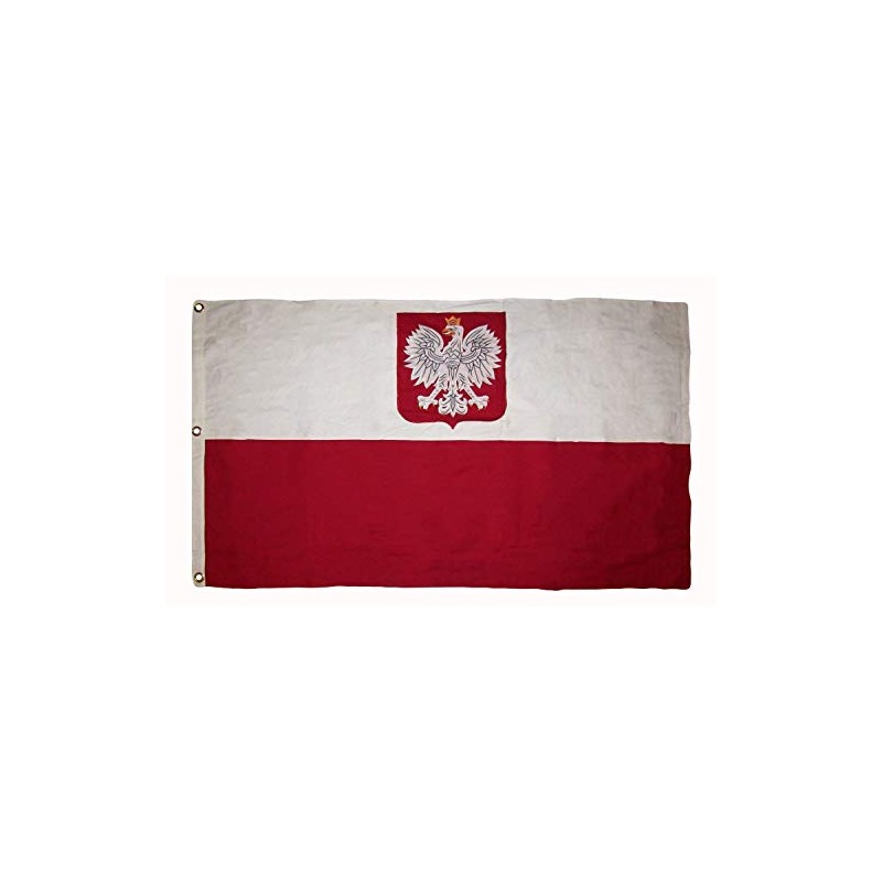 100% Cotton 3x5 Embroidered Sewn Poland Eagle Polish Polska Flag
