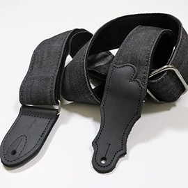 Franklin Strap - Denim Series - Cotton Backing - Ball Glove Leather Ends (Black/Black)