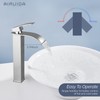 Airuida Tall Bathroom Vessel Faucet Chrome Polish Waterfall Bathroom Single
