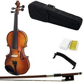 Paititi 16'' Size Upgrade Solid Wood Ebony Fitted Viola With Case Bow, Shoulder Rest and Rosin (16'')