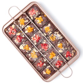 Brownie Pan with Dividers Nonstick Brownie Pans and Cutters, Make 18 Pre-cut Brownies at Once Perfect Individual Brownie Baking Pan All Edge