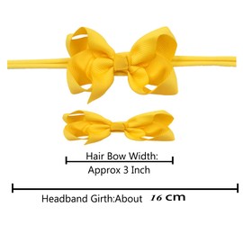 40 Colors Baby Headbands 3" Hair Bows Super Soft Slim Headbands for Baby Girls,Infant,premie and Newborn