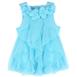 WZSYGDTC 0-24 Months Baby Party Dress Infant Girls One-Piece Romper Jumpsuit (Blue, 12-18 Months)