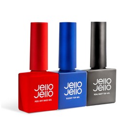JelloJello basic basic gel 3-piece set peel-off base gel + glossy top gel + real matte top / 젤로젤로 베이직 기초젤 3종 세트 필오프베이스젤+글로시탑젤+리얼매트탑