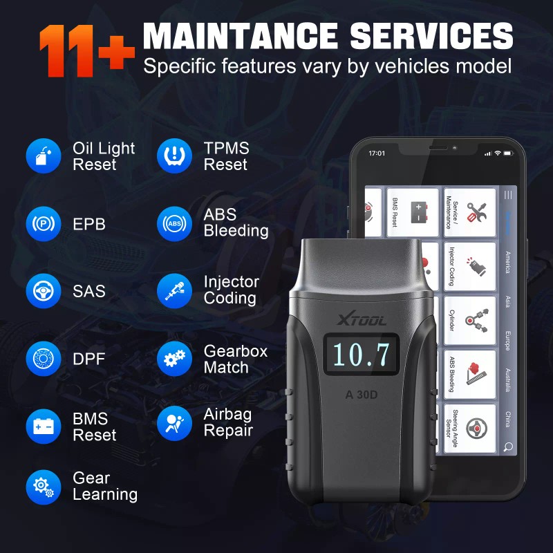 XTOOL A30D All System OBD2 Diagnostic BiDirectional Scanner Lifetime Free