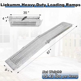 LIEKUMM 67" Motorcycle Ramp 1-Pack, 500 lbs Loading Ramp for Pickup Trucks