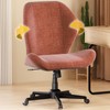 ZZW Cross Legged Chair Armless Office Chair with Wheels Wide