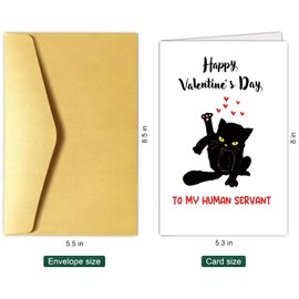 Funny Cat Valentines Day Card, Cute Valentines Day Card from Cat, VDay Card for Cat Owner, Happy Valentine's Day to My Human Servant