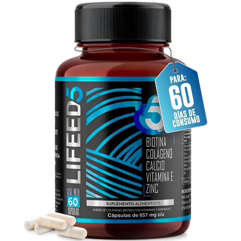LIFEED5 Vitaminas para el Cabello Hombre | 60 cápsulas |