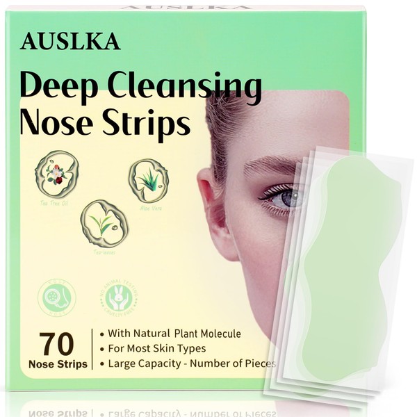 AUSLKA Blackhead Pore Strips, Blackhead Remover-Deep Cleansing Nose Strips With