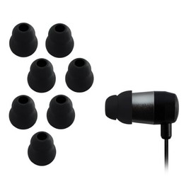 Xcessor Dual Flange 4 Paar (Satz Mit 8 Stück) Gummi Silikon Ohrpolster Ohrstöpsel Für In-Ear Ohrhörer. Kompatibel Mit Den Meisten In-Ohr Markenkopfhörern. Größe: M (Mittel). Farbe: Schwarz