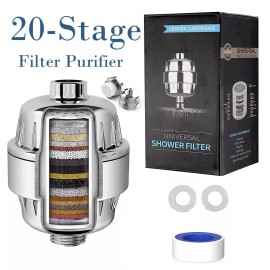 N/A 20 Stage Shower Filter for Hard Water Softener Remove Chlorine & Flouride.