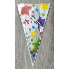 Rainbow Sweet Cone Cellophane Bags,200 Pack 13 * 25Cm Rainbow Party Bags,Colourful Cookie Bag,Popcorn Bag For Party Favours & Candy Packaging,Perfect For Birthday Parties,Weddings & School Events
