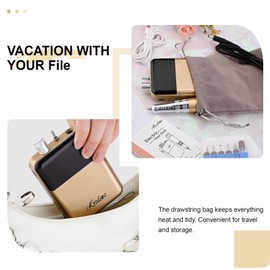 Kredioo Portable Nail Drill 35000 RPM, Rechargeable Electric Nail File E File Kit with Storage Bag Professional Manicure Kit for Nail Lovers Salon Home DIY -Gold