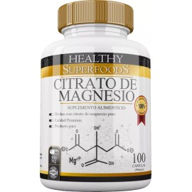 Healthy Superfoods Citrato de Magnesio Premium 500mg - 100 Cápsulas, Sabor Natural