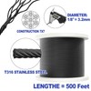 CKE 500FT 1/8" Black Stainless Steel Cable, T316 Stainless Steel