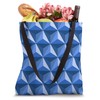 Blue Geometric Triangles Shadow Tote Bag