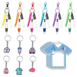 YSJCHEBS 30 Pieces Nurse Pen Set, 1 Notepad Set, Nurse Accessories, Nurse Badge Accessories Set, Keychain Pen, Pen Keychain, Color Pen