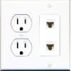 RiteAV 2 Port Cat6 Ethernet Wall Plate - Tamper Res