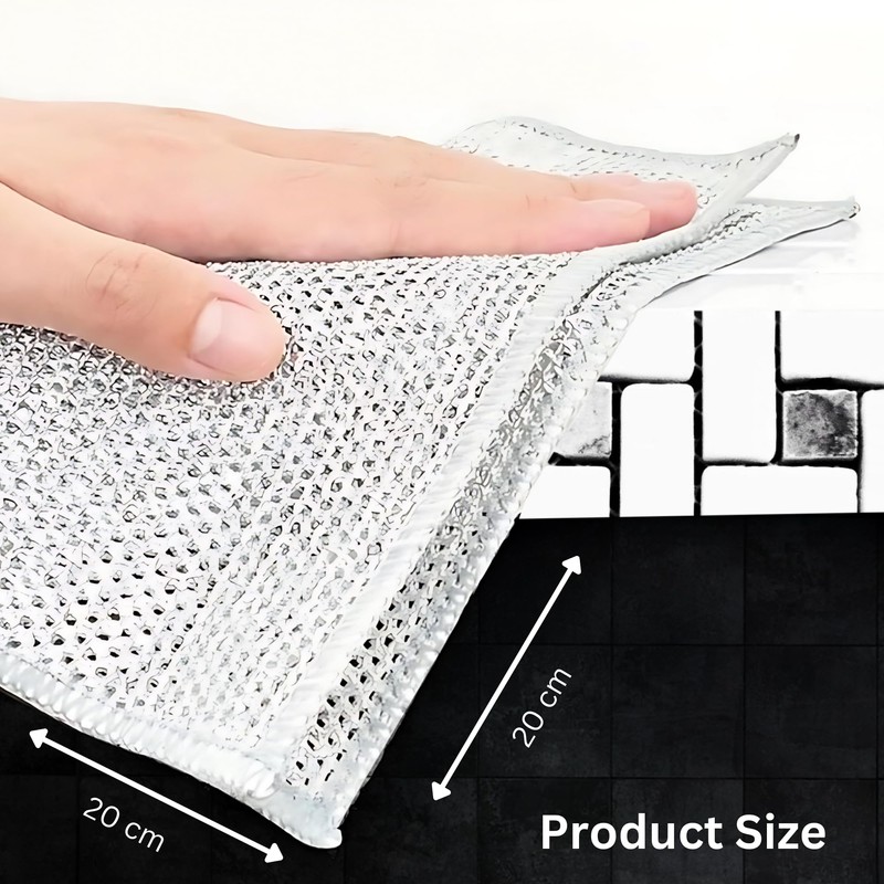 LyfNeeds Non Scratch Wire Dishwashing Rag, 8 Pack Double Layer