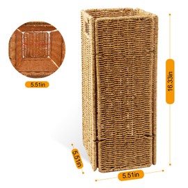 Bmrewax Rattan Umbrella holder, Hand Woven Umbrella Holder for Entryway, Indoor Umbrella Rack Organizer Freestanding, Umbrella Bucket Fits Mudroom,Walking Canes,Home,Office