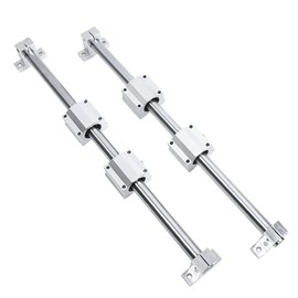 SBRRAIL Linear Rail 2PCS 300mm 8mm Dia Linear Motion Ball Bearing with 4PCS SCS8UU 4PCS Support Base Slide Bushing 300mm Linear Shaft Optical Axis with Rod Rail Support Set