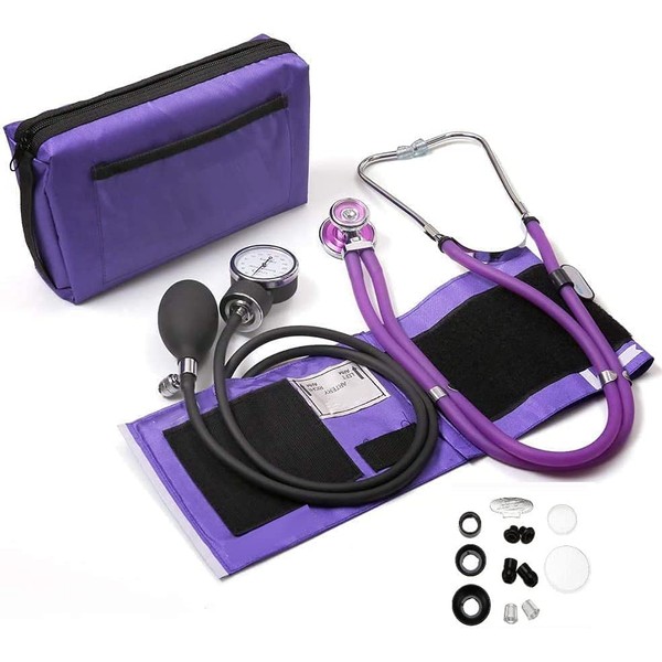 MARLAS Professional Aneroid Sphygmomanometer Kit with Sprague Rappaport Stethoscope -