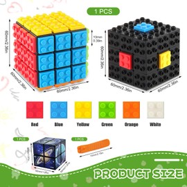 GZLCEU 1 Piece 3 x 3 Rubik's Cube, Removable Cube with 1 Blue Starry Sky, 2-in-1 Shape Changing Magic Cube & 1 Disassembler for Children Adults Magic Cube