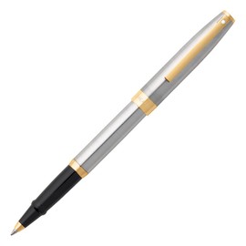 Sheaffer Sagaris Gold Trim Rollerball Pen - Brushed Chrome