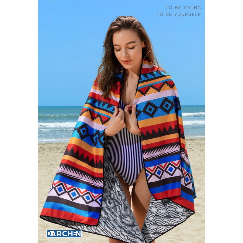 DARCHEN Microfiber Beach Towels Oversize Quick Dry Towel[1 or 4