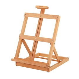 KINGART, Heavy Duty Tabletop Wooden H-Frame Studio Easel, Natural Finish