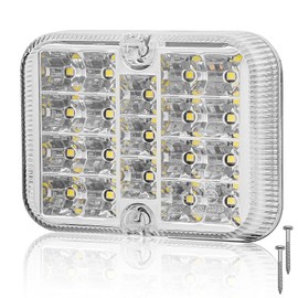 AGRISHOP 1piece 12/24V LED Rear Trailer Reverse Light White,19leds Trailer Lamps Reverse,LED Trailer Tail Light Waterproof for RV Caravan Tractor Truck Van Lorry E-mark