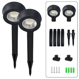 RAYSLIT Solar Garden Lights Outdoor 2 Pack, Upgraded Bright Solar Lights Outdoor Waterproof 3 Lighting Modes Solar Powered Auto On/Off Solar Lights for Outside Pathway Walkway Driveway Lawn Patio