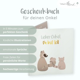 mintkind® "Lieber Onkel, Du bist toll" Gift Book I Picture Book Gift for Uncle for Birthday, Christmas or Easter from Niece or Nephew I Gift Idea
