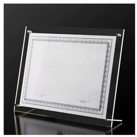 Urier 1 Pack 12x16 Poster Frame,Acrylic Floating Frame,Frameless Picture Frame,Clear Picture Frame,Wall & Tabletop Picture Frames for Photos Artwork Posters Paintings (Clear, 12x16)
