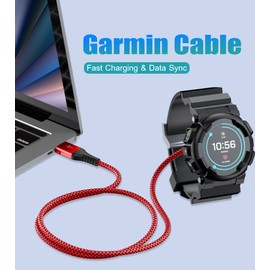 Garmin Watch Charger Cable [2-Pack,4ft] Compatible with Garmin Fenix 5 5S 5X 6 6S 6X Plus Pro 7 7S 7X 8, Forerunner 945 45 45S 245 Music,Approach S10 S40 S60 G12 S12 S42,Vívoactive 3 4 4S,Venu 2 2S