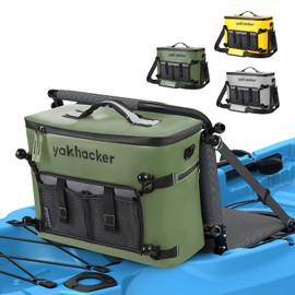 Yakhacker Kayak Cooler Bag, Waterproof Seat Back Cooler with Lawn-Chair Style Seats, Kayak Accessories Portable Ice Chest Cooler for Kayaking, Travel, Lunch, Beaches & Trips (Green)
