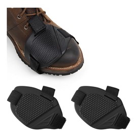 Runseaway 2PCS Black Motorcycle Shift Guard, Rubber Boot Protector Pads, Adjustable Shoe Shield Cover for Motorbike Gear Shifter, Anti-Slip Protection Accessories for Riders