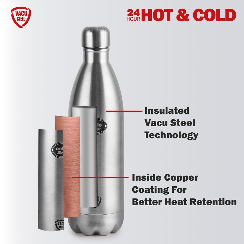 Cello Swift Stainless Steel Vacuum Insulated Flask with Screw Lid