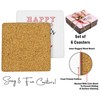Inkdotpot Set of 6 Drink Coasters Decorative Non,Slip Cork Base