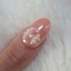 Pink Ribbon Glazed Handmade Nail Tips - Short Oval /