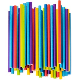 Paper Jumbo Smoothie Straws,100% Biodegradable [100 Pack] Assorted Colors