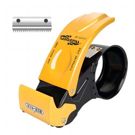 Tape Cutter, Hand Tape Cutter, Stainless Steel, Includes Safety Cover, Width 1.6 - 2.0 inches (40 - 50 mm), Hand Cutter, Warehouse, Moving, Work, Office, Home, Packing Work, 1 Replacement Blade