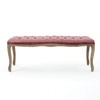 Christopher Knight Home Tassia Tufted Velvet Ottoman, Blush / Natural